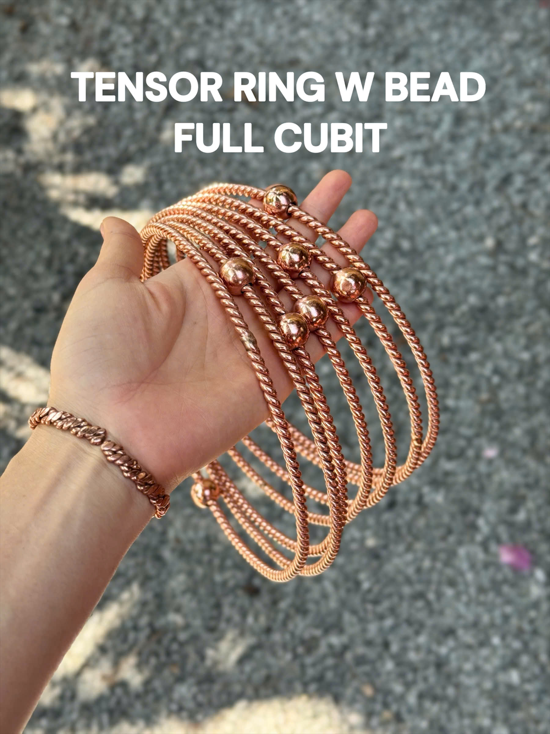 Copper Tensor Ring With Bead - Full Cubit: EMF Protection, Meditation & Healing