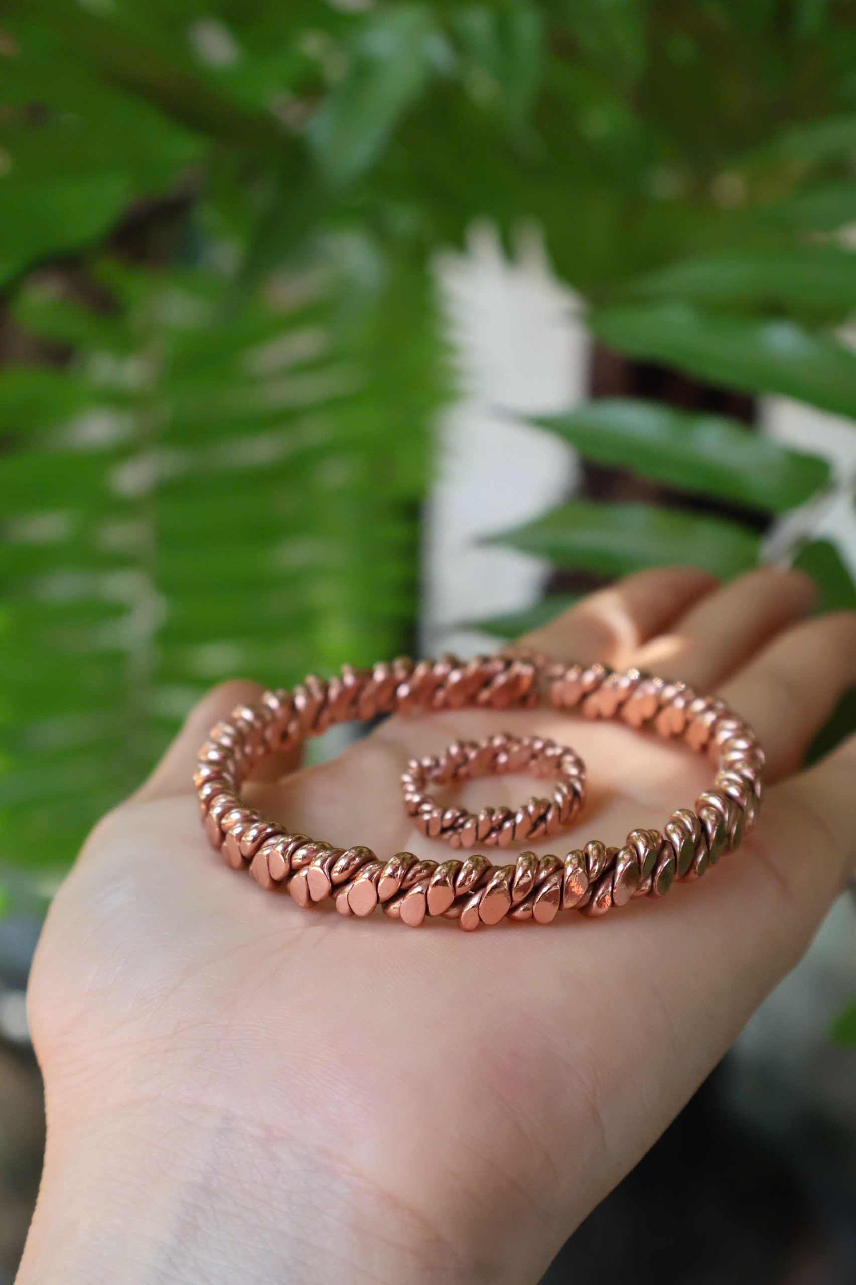 Handcrafted Copper Tensor Energy Bracelet - Custom Frequency & Size, Tensor Viet