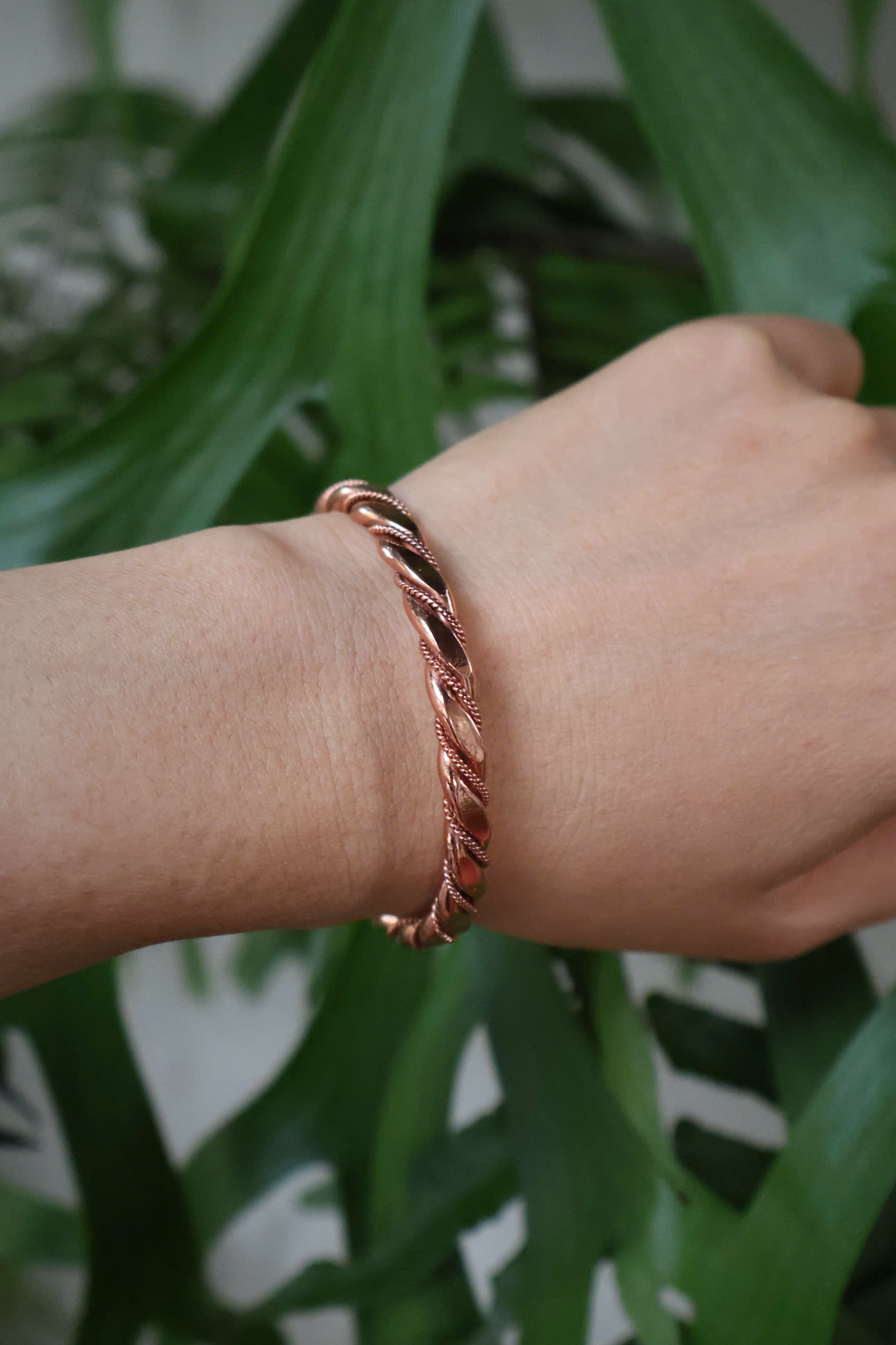 Handwoven Pure Copper Tensor Bracelet: Custom Frequency Spiritual Jewelry - Gift For Mom