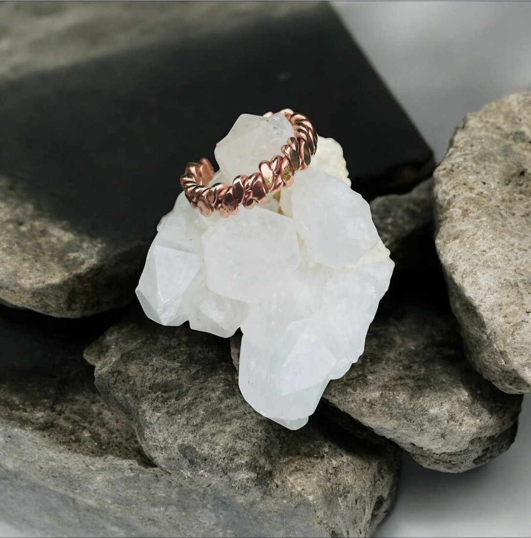 Quadruple Twisted Copper Tensor Ring: Sacred Energy Tool (144Hz, 177Hz, 188Hz) - Custom Made
