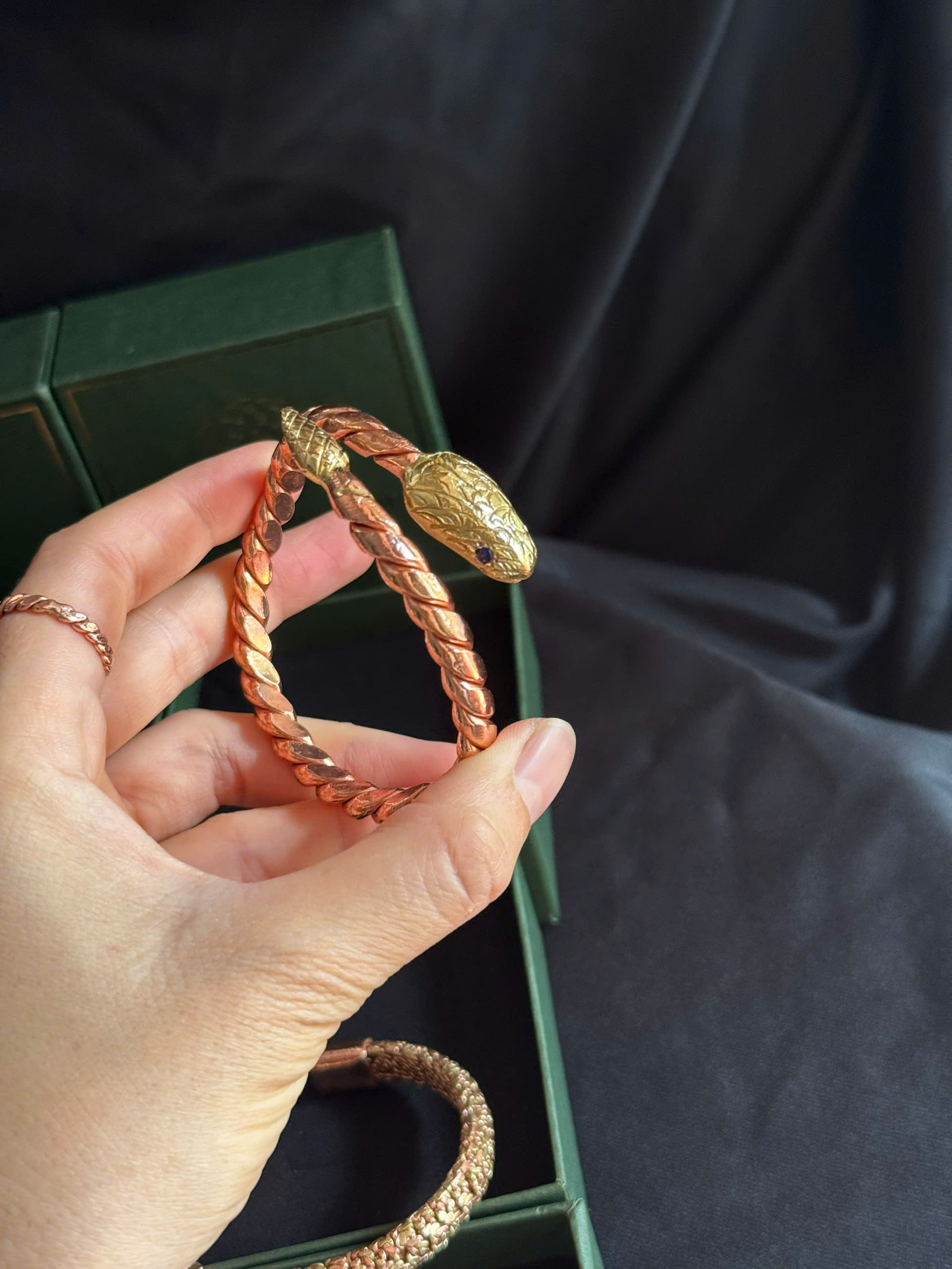 Snake Tensor Bracelet - Energy Shield & Symbol Of Rebirth - Handmade Copper Jewelry - Tensorviet