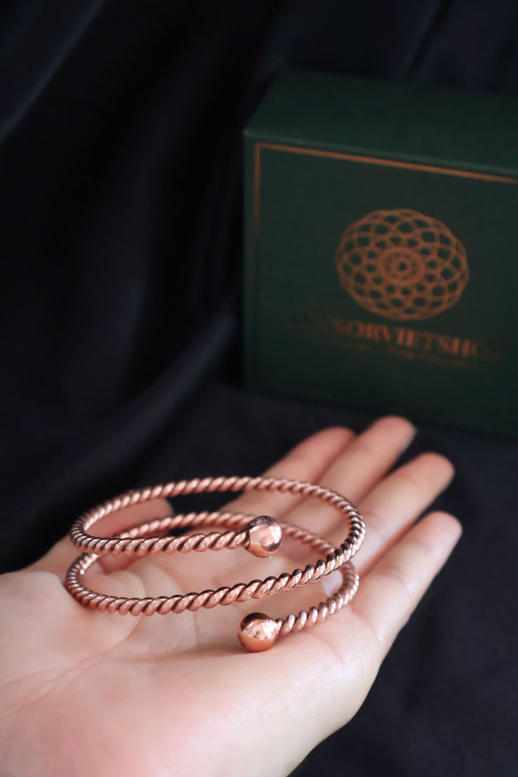 Terra Flow Copper Tensor Bracelet: Custom Frequency Spiritual Jewelry