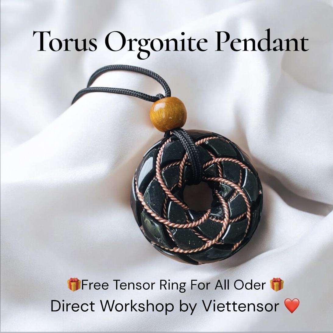 Torus Orgonite Pendant – Copper Coil EMF Shield Necklace, Tensorviet