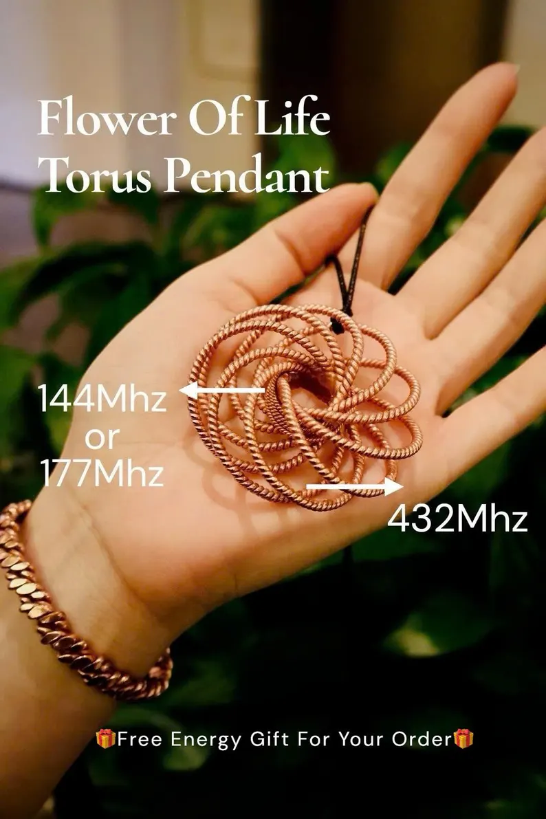 Copper Flower of Life Tensor Pendant- Tensor Ring - Sacred Geometry