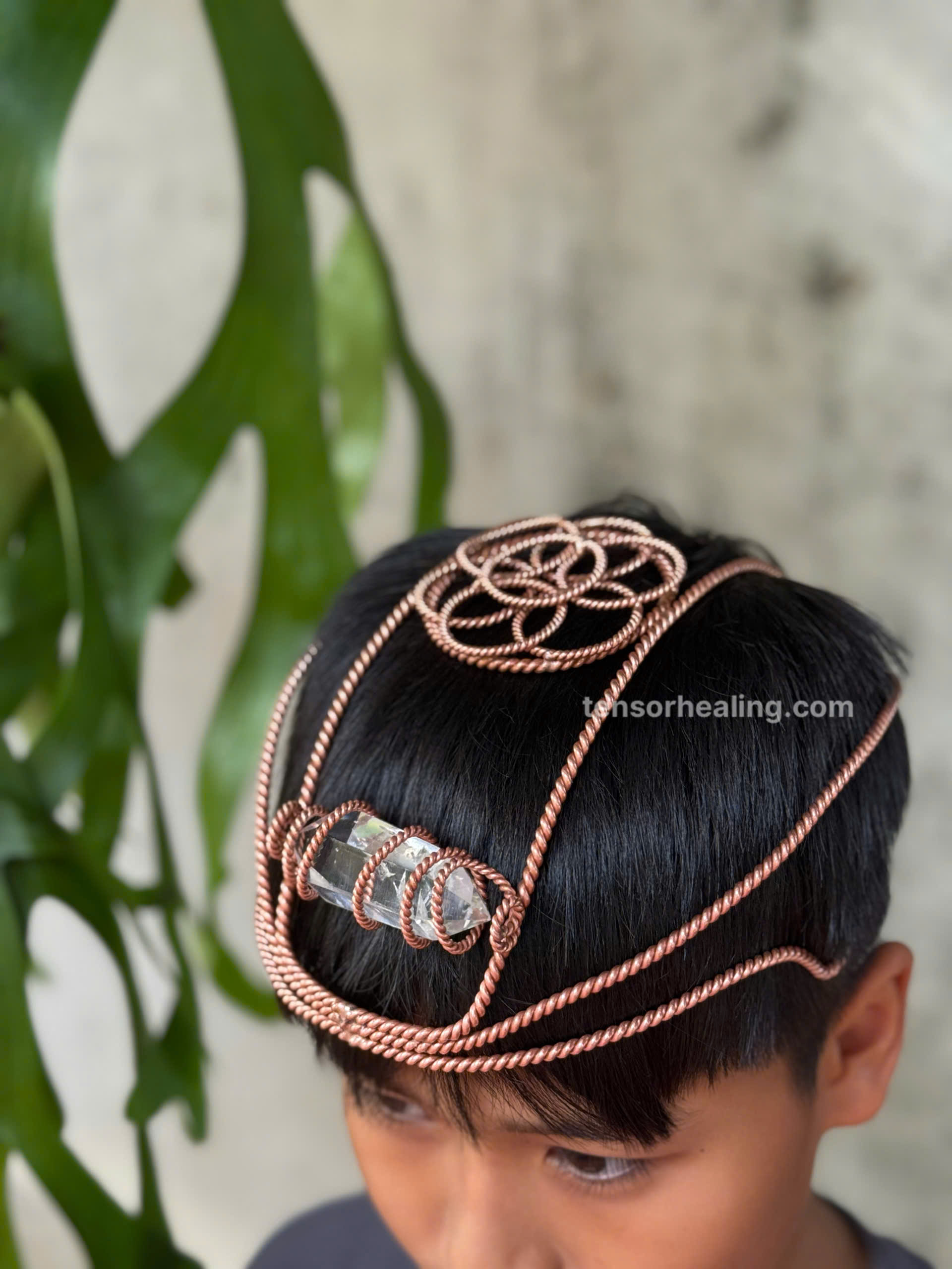Copper Tensor Headgear with Dual Quartz Crystal – Meditation & Brain Balance Tool