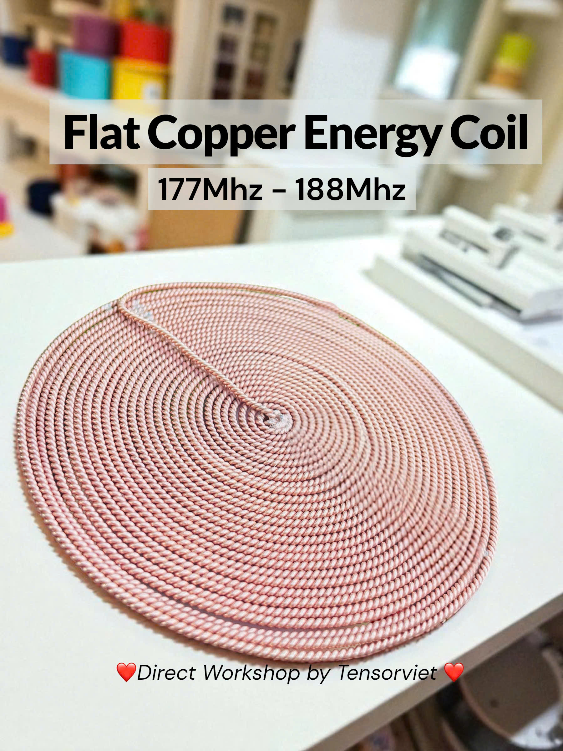 Hand-Rolled Copper Energy Coil: Sacred Geometry Healing Tool - 177MHz / 188MHz