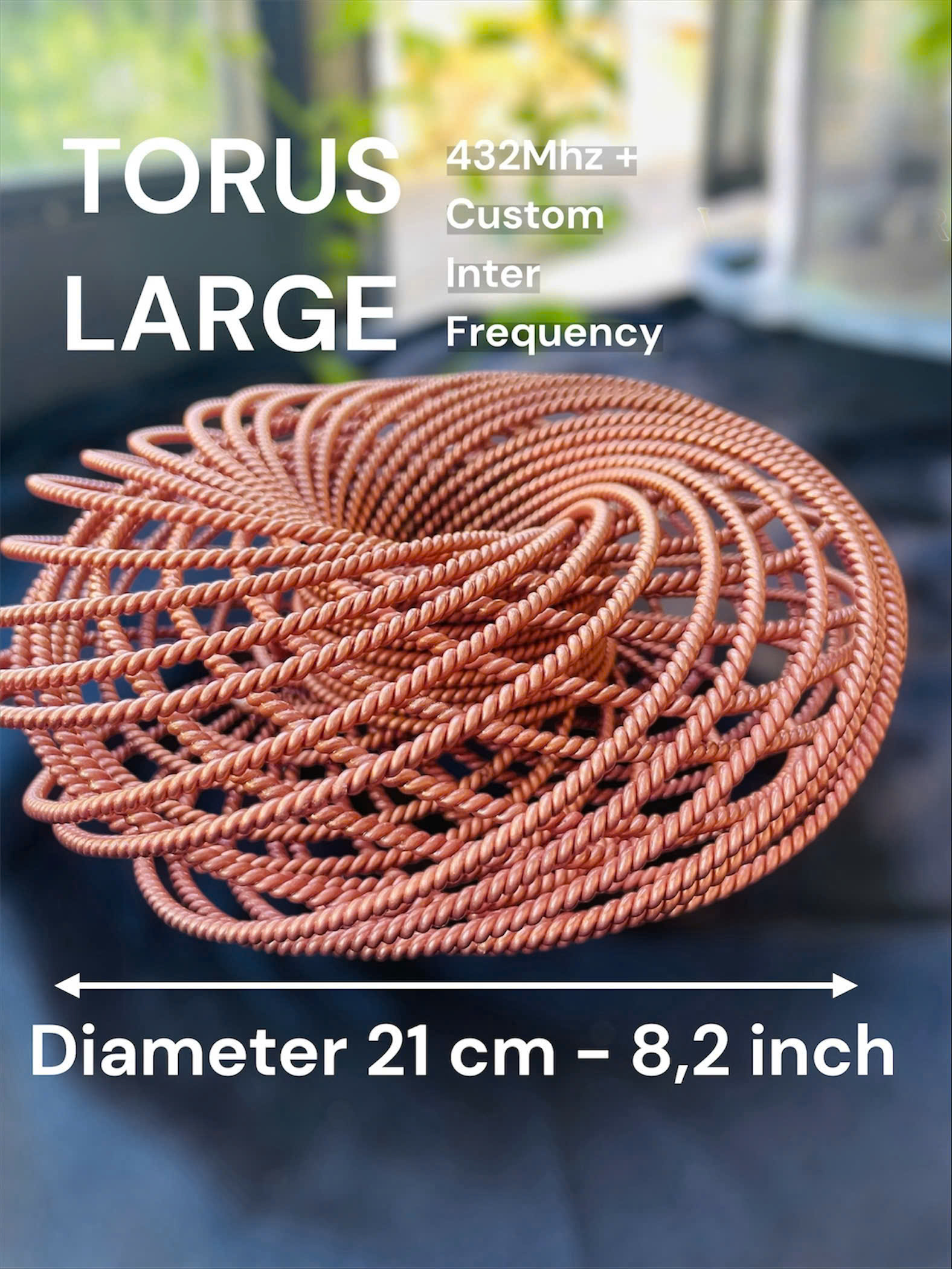 Large 432Mhz Tensor Torus: Sacred Geometry Energy Amplifier, Customizable Frequencies