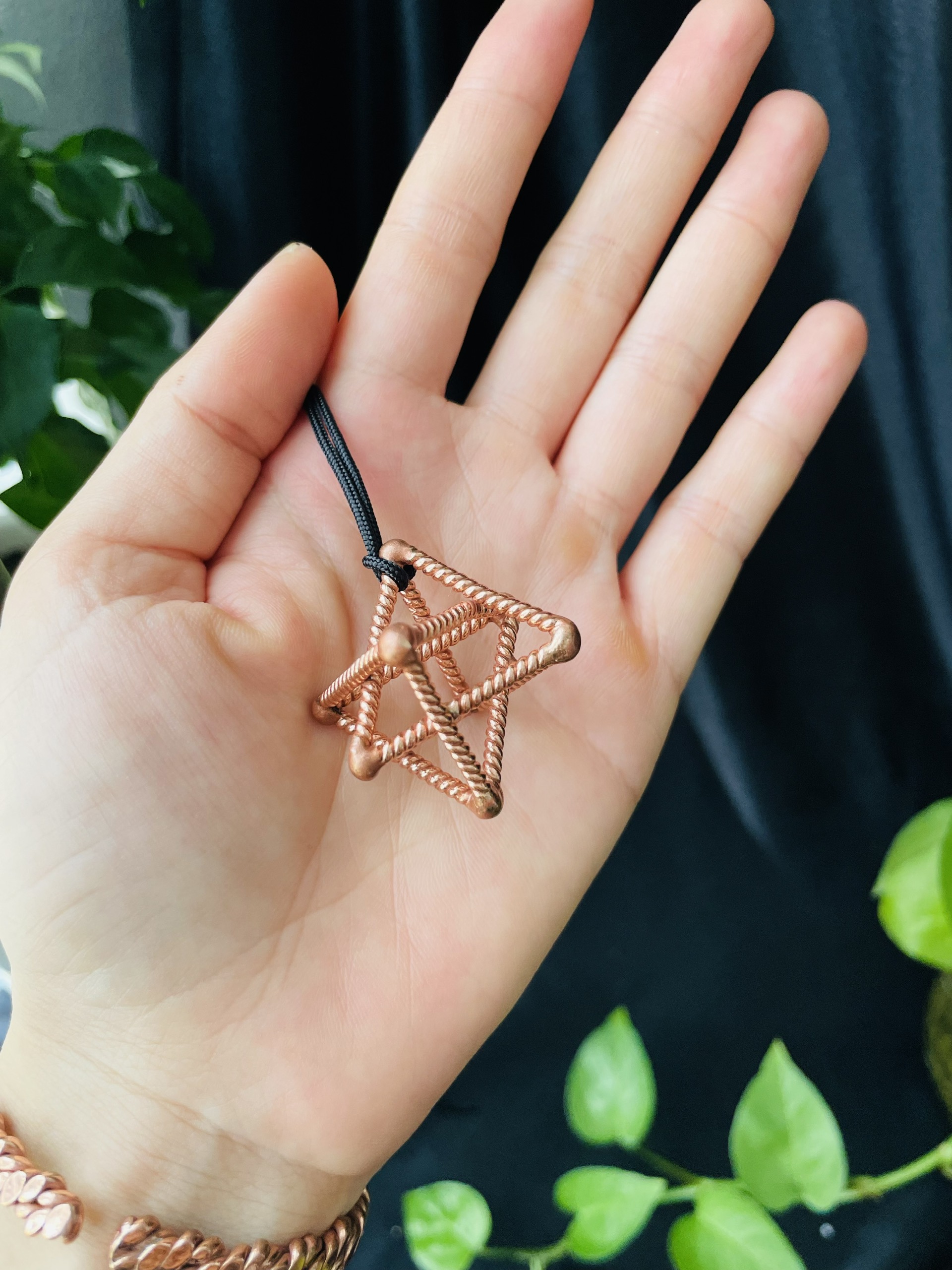 Merkaba Harmonizer Tensor Pendant – Sacred Geometry Energy Necklace