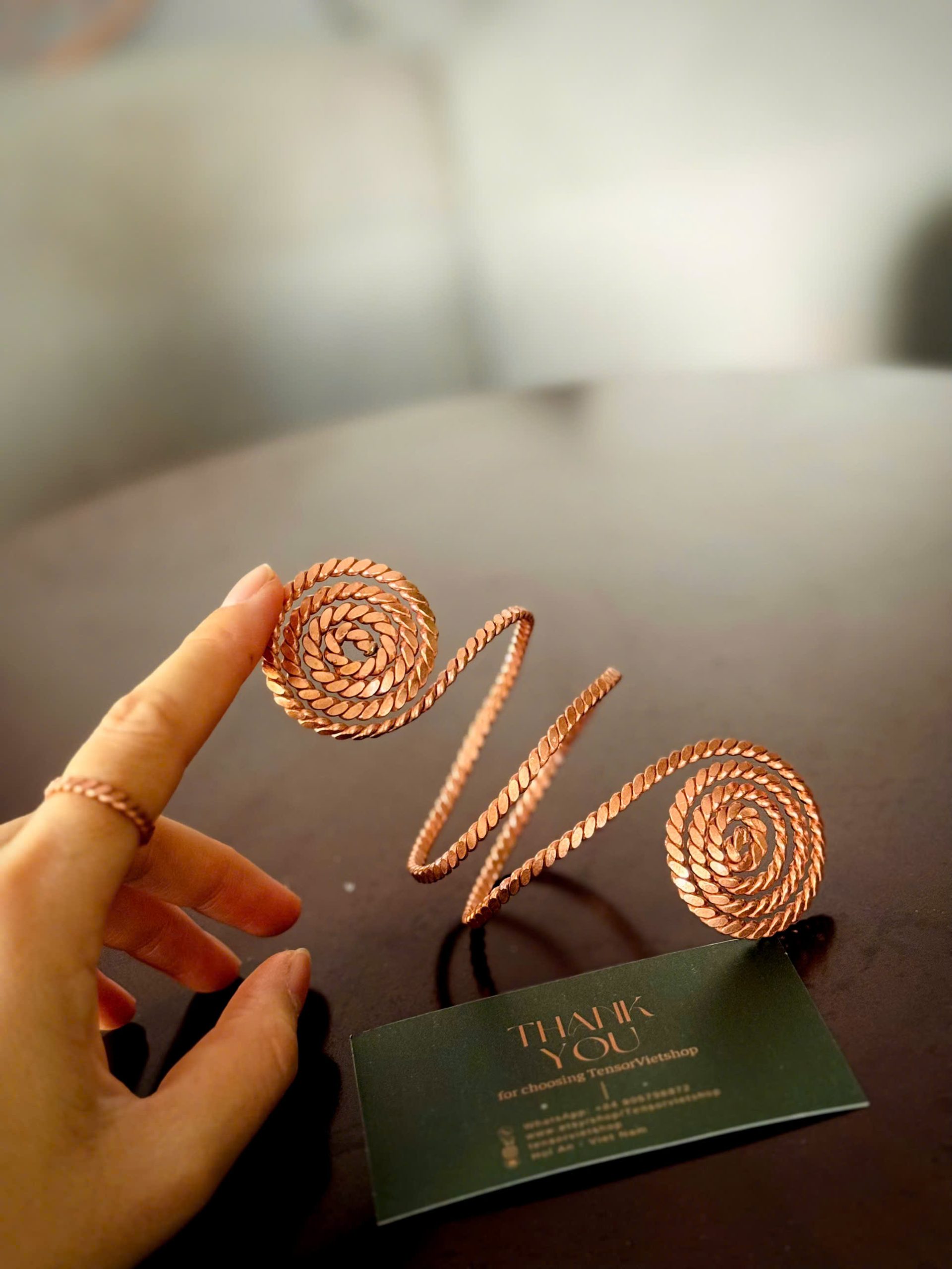 Spiral Tensor Copper Arm Cuff/ Bracelets – Custom Energy Frequency - Tensor Rings