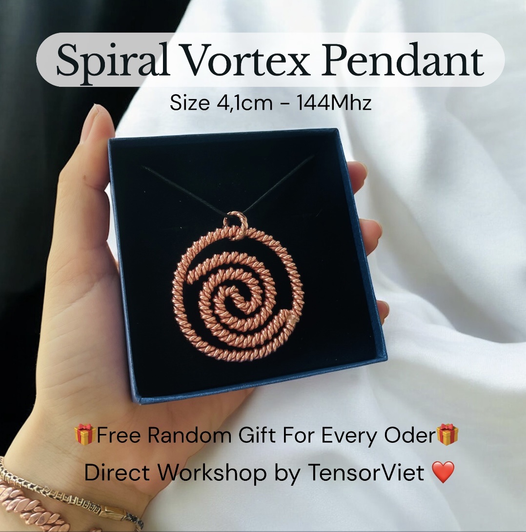 Copper Spiral Pendant 144Mhz| Sacred Geometry Vortex Necklace