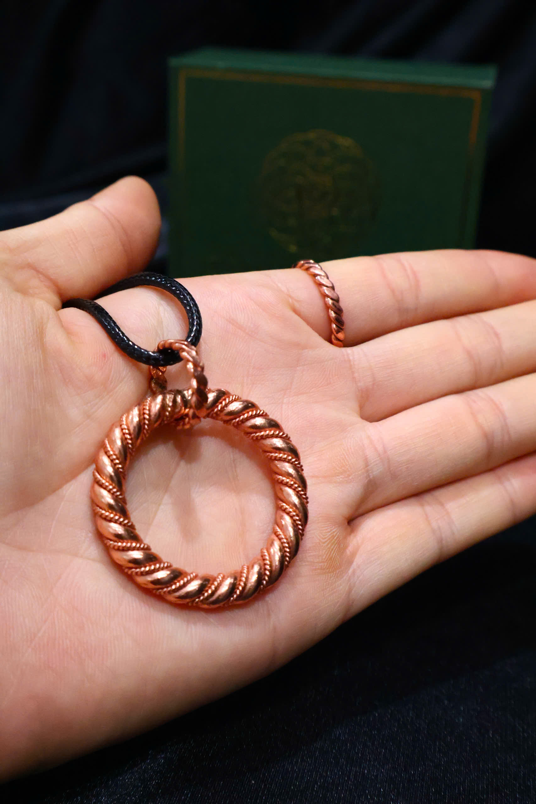 Cosmic Dragon Scale Tensor Ring Pendant- 432Mhz/ 528Mhz