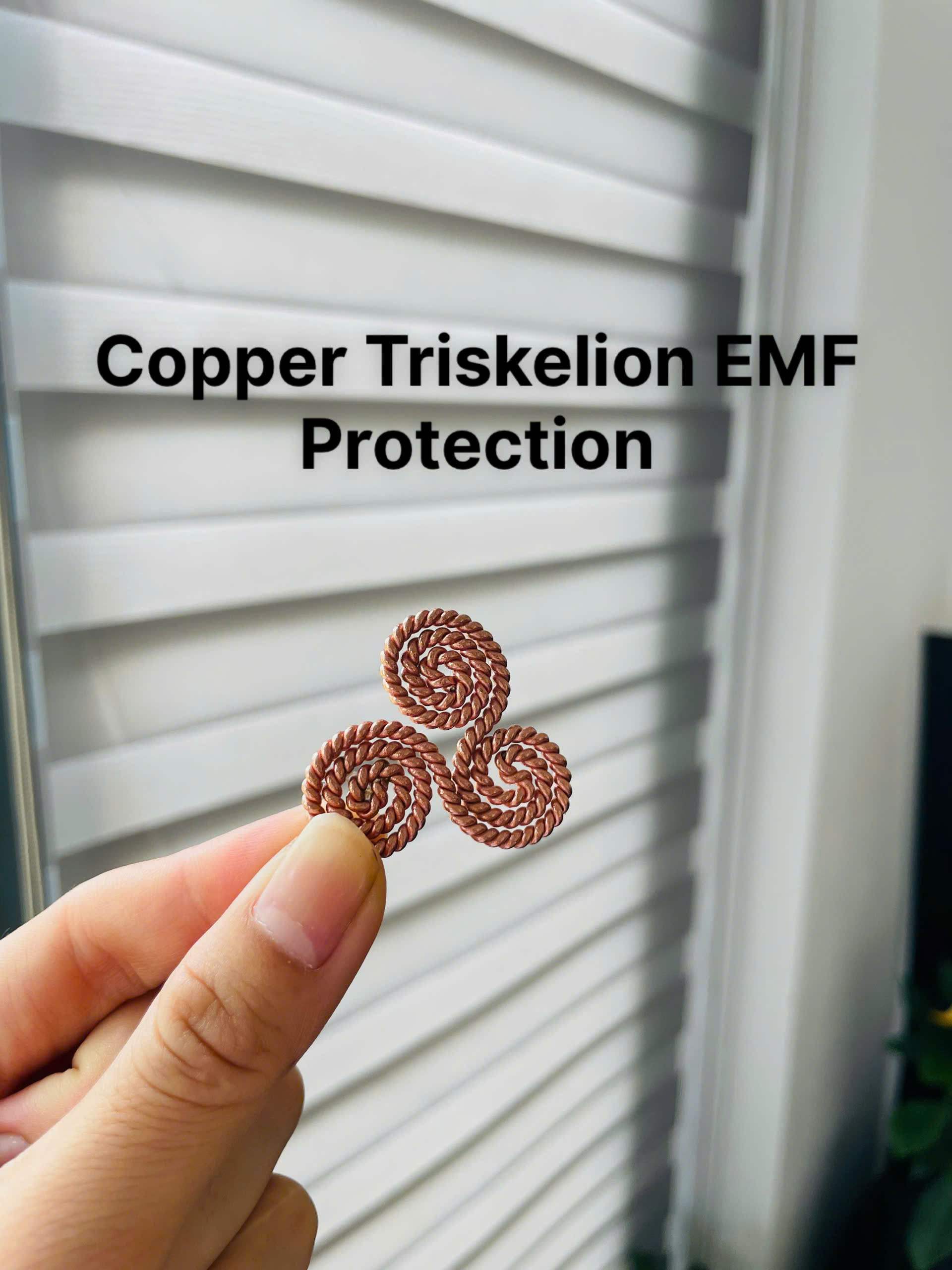 Handcrafted Copper Triskelion (Heddeka) – Sacred Spiral Water Structuring Tool | 144MHz