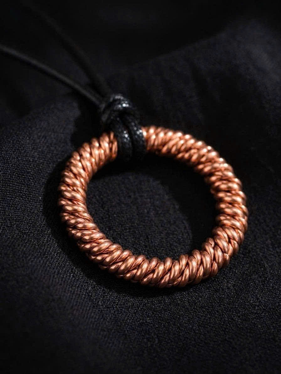 Twisted Tensor Ring Pendant – Handmade Sacred Geometry Necklace | Personalized Cubit Frequency