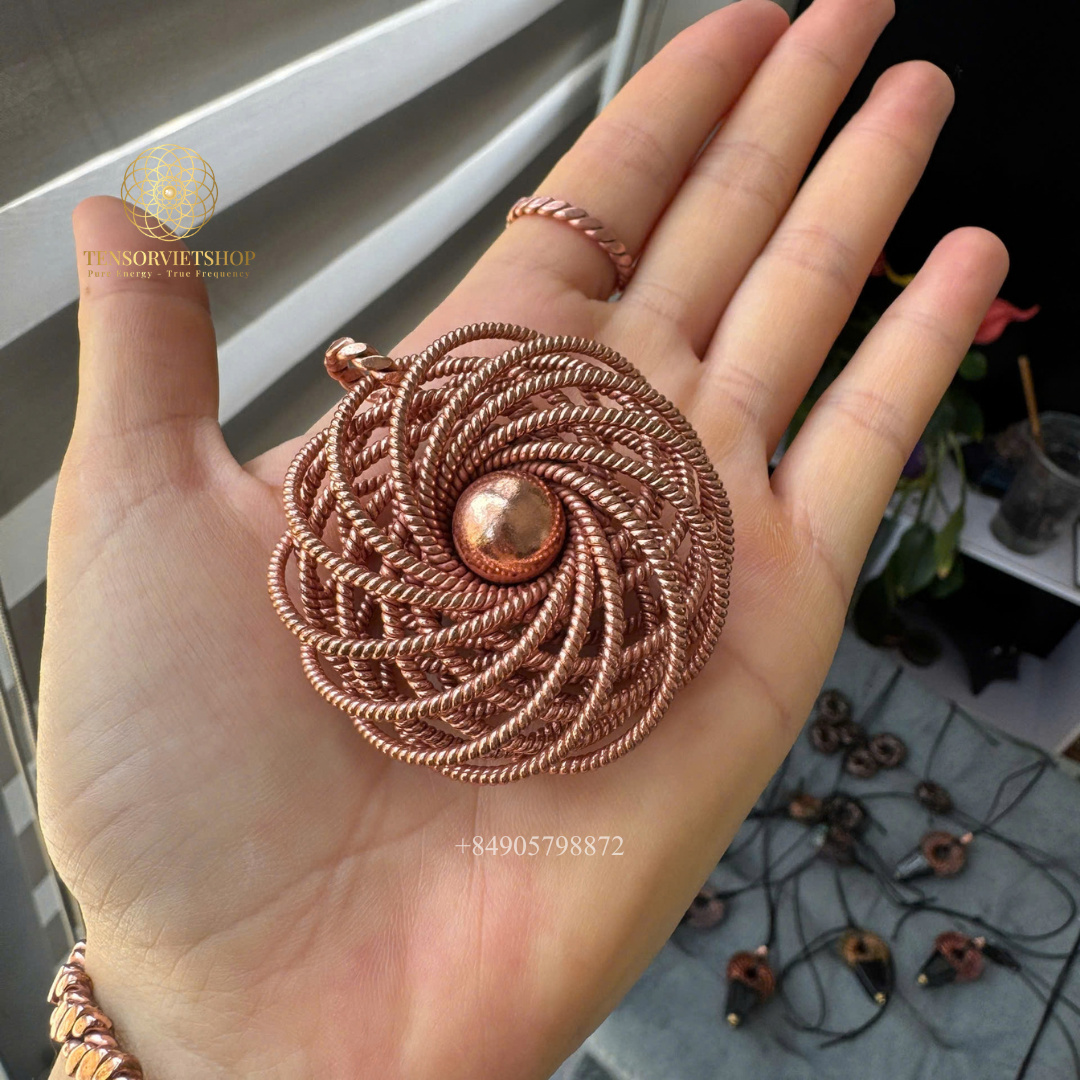 Copper Torus Pendant – Sacred Geometry Tensor Pendant – 144,177,432MHz