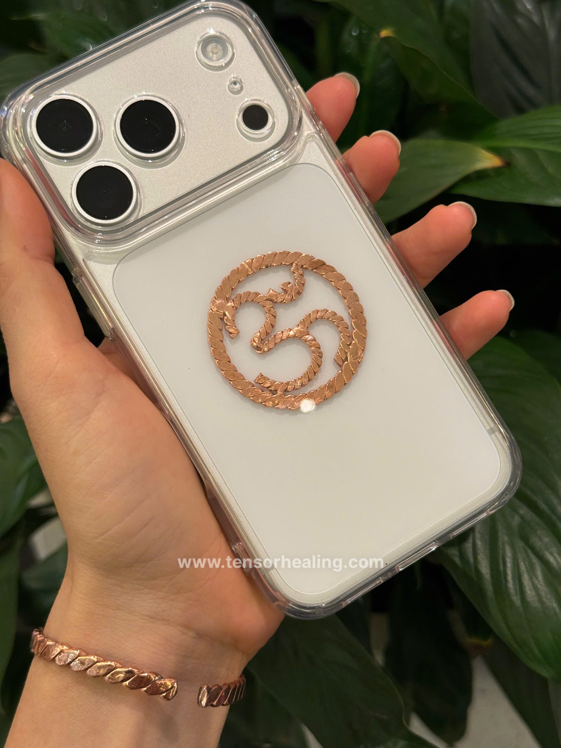 Om (ॐ) – Copper Tensor Phone Sticker – Custom Frequency